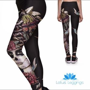 Sugar skull athletic leggings