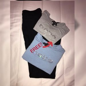 BEBE Shirt, Leggings + FREE Shirt