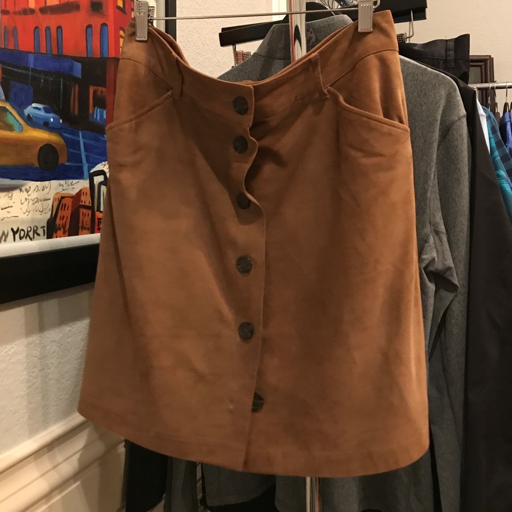 RL camel goat suede skirt