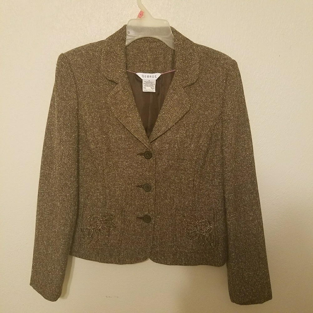 GEORGE brown tweed ladies blazer