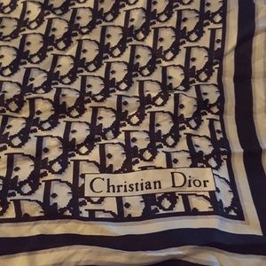NAVY AND WHITE CHRISTIAN DIOR SCARF