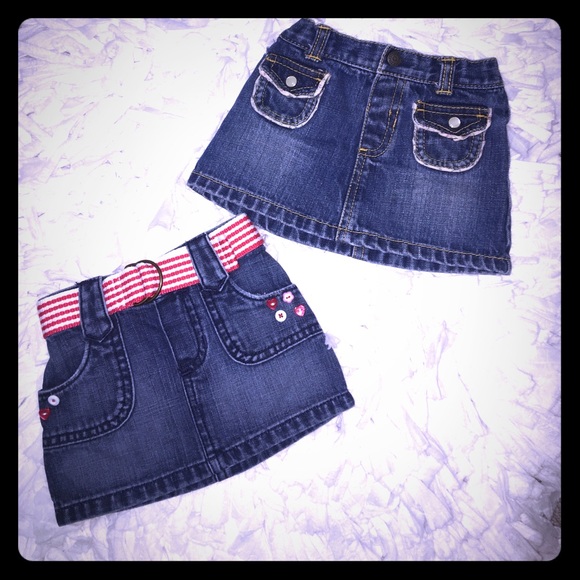 2 infant girls 6-12 Mo Denim Skirts from Old Navy - Picture 1 of 6