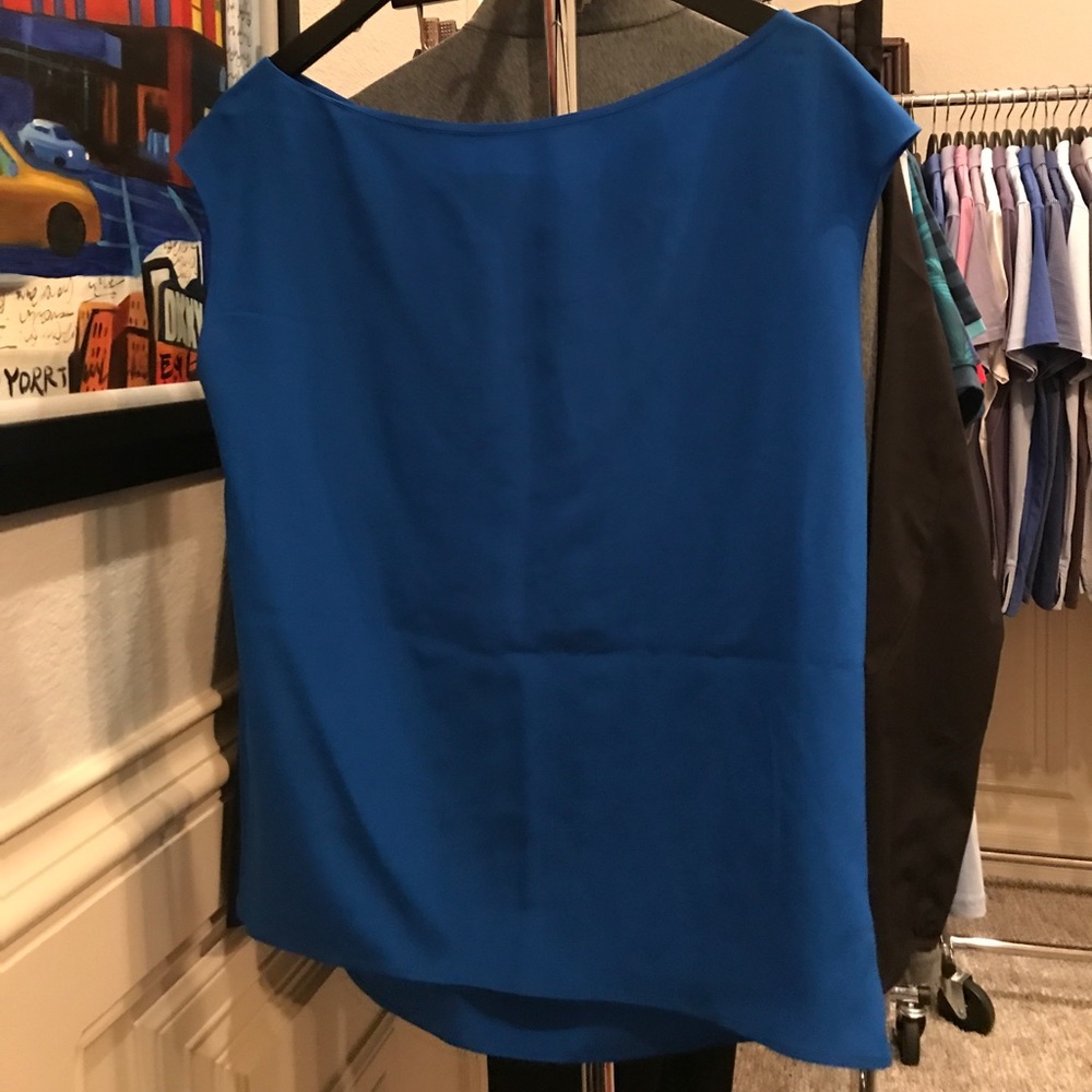 RL blue silk short sleeve shirt