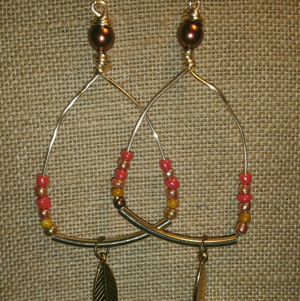 Wire Beaded Earrings