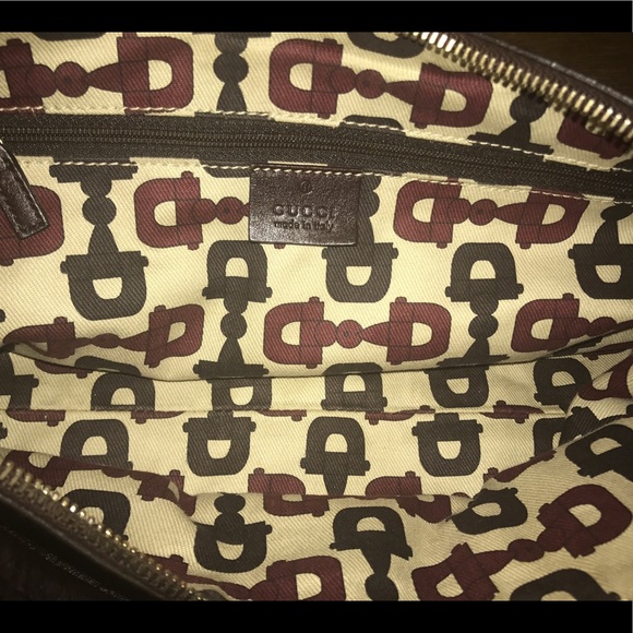 Brand New Gucci Monogram Leather Satchel -Brown - Picture 2 of 3