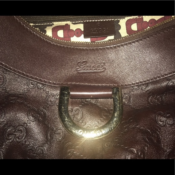 Brand New Gucci Monogram Leather Satchel -Brown - Picture 3 of 3