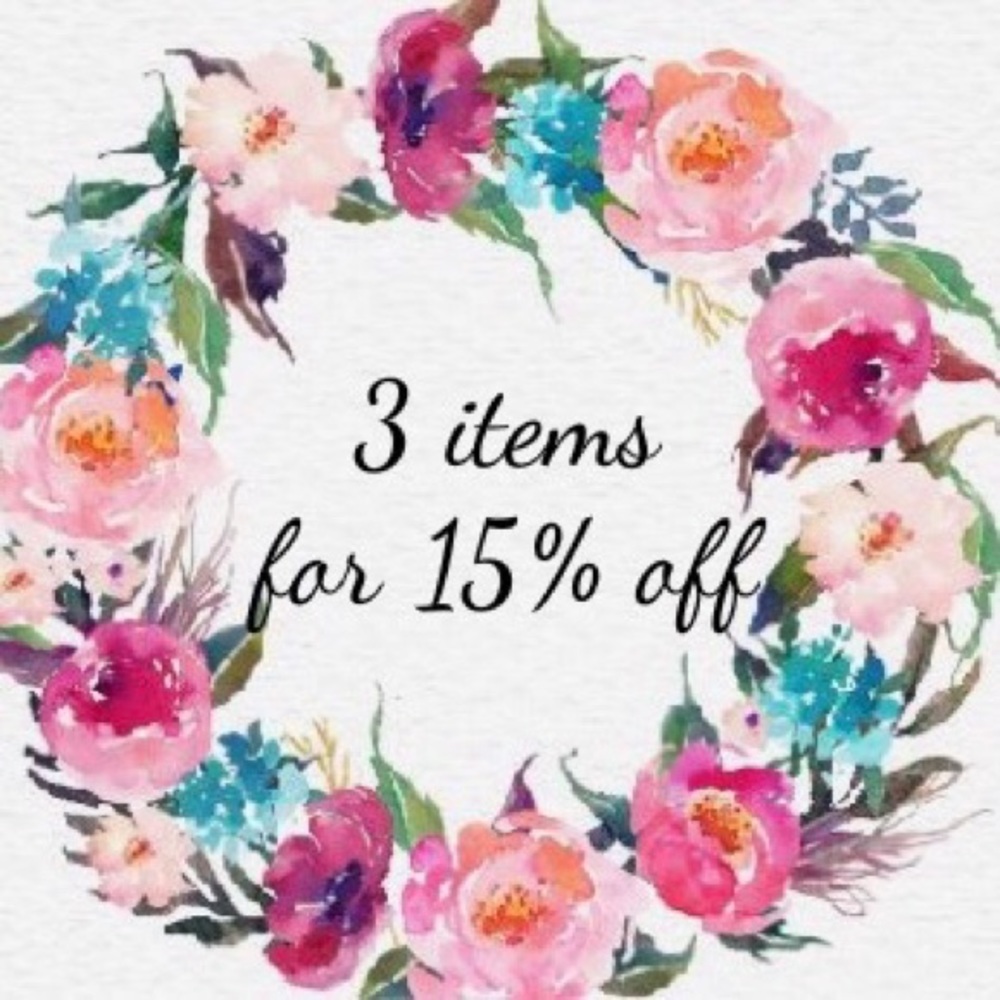 3 items for 15% off!
