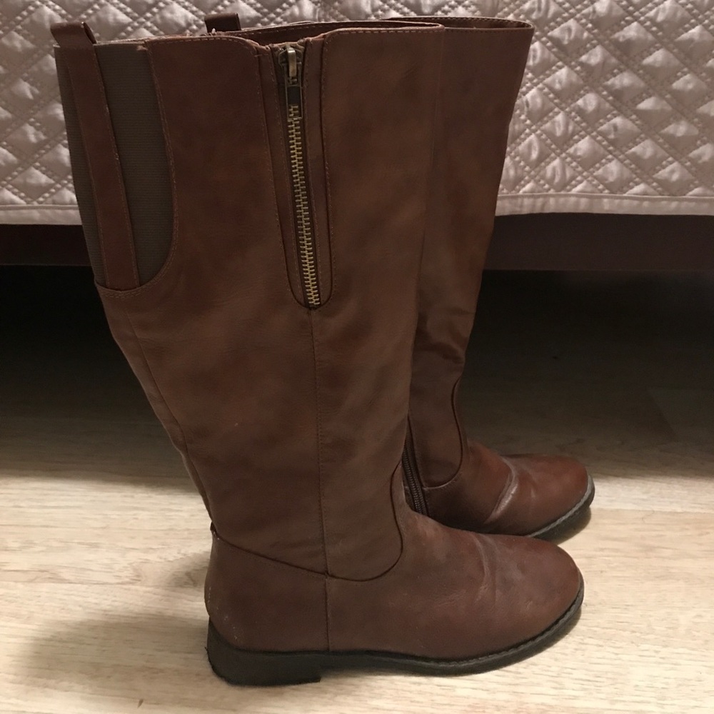 Brown riding boots