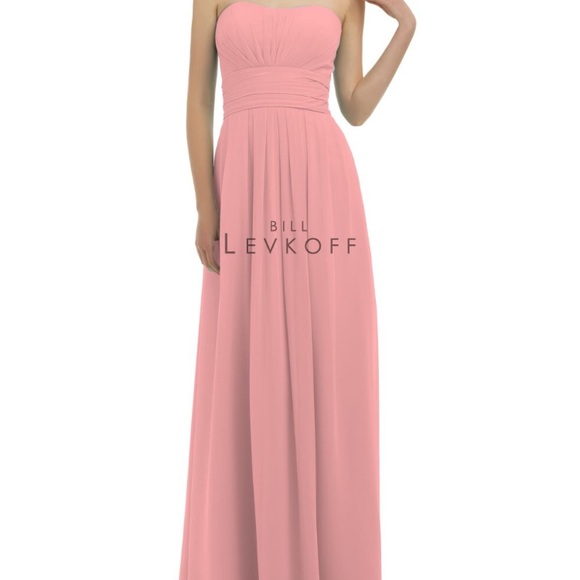 Bill Levkoff chiffon strapless bridesmaids dress - Picture 3 of 4