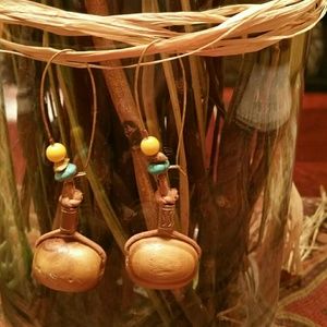 Beaded Wooden Earrings