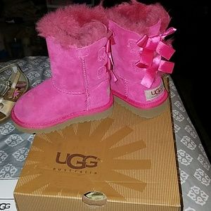 Bailey Bow Pink Ugg Boots, Toddler