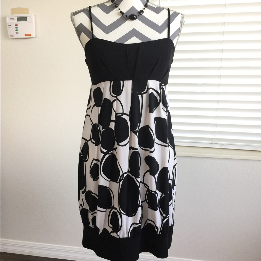 Speechless Spaghetti Strap Black and White Dress