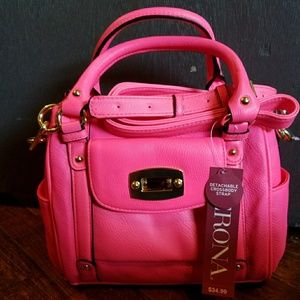 Pink Satchel With Crossbody Strap