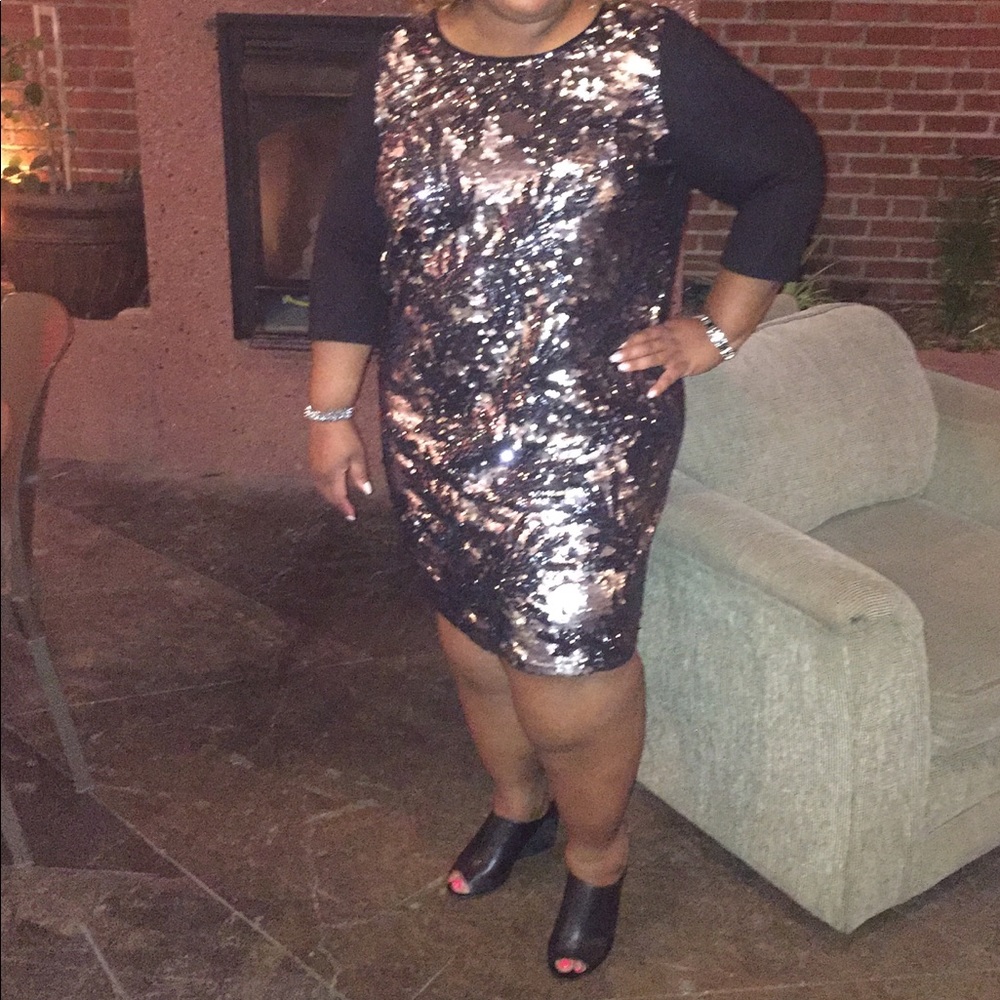 Eloquii, Sequin Front Dress, Size 24