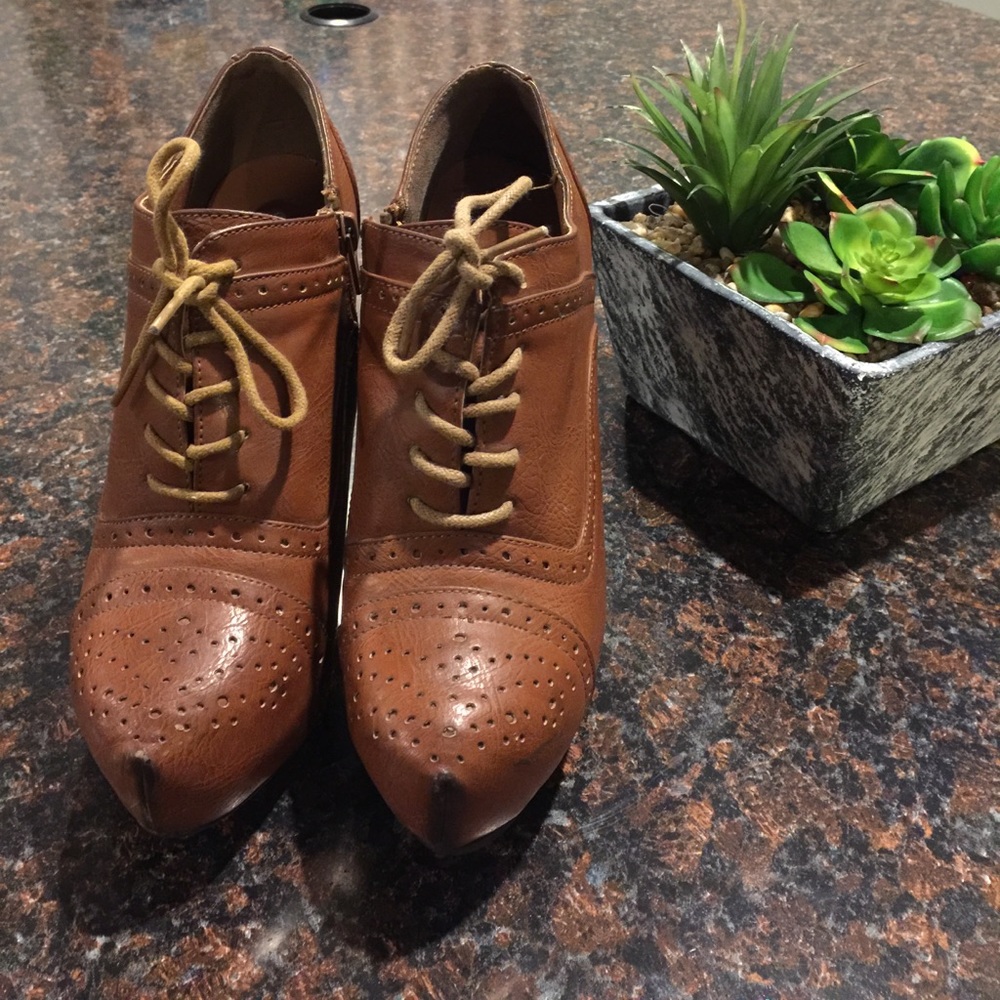 Brown/tan booties from Charlotte Russe OBO