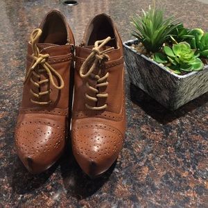 Brown/tan booties from Charlotte Russe OBO