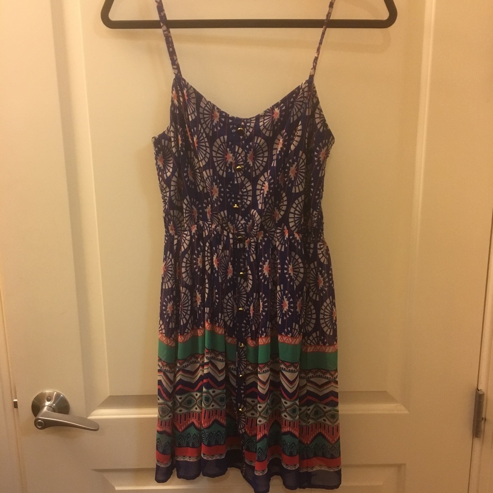 🔴 Forever21 Colorful Geometric Print Dress