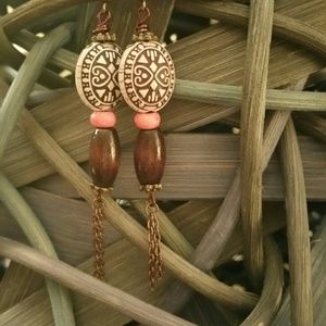 Tapestry Wooden Earrings