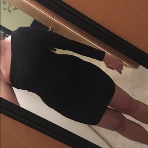 One shoulder black dress