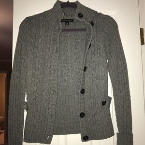 Gray cashmere blend sweater with button detail