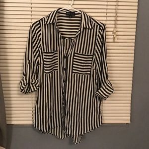Striped button up blouse. Never been worn.