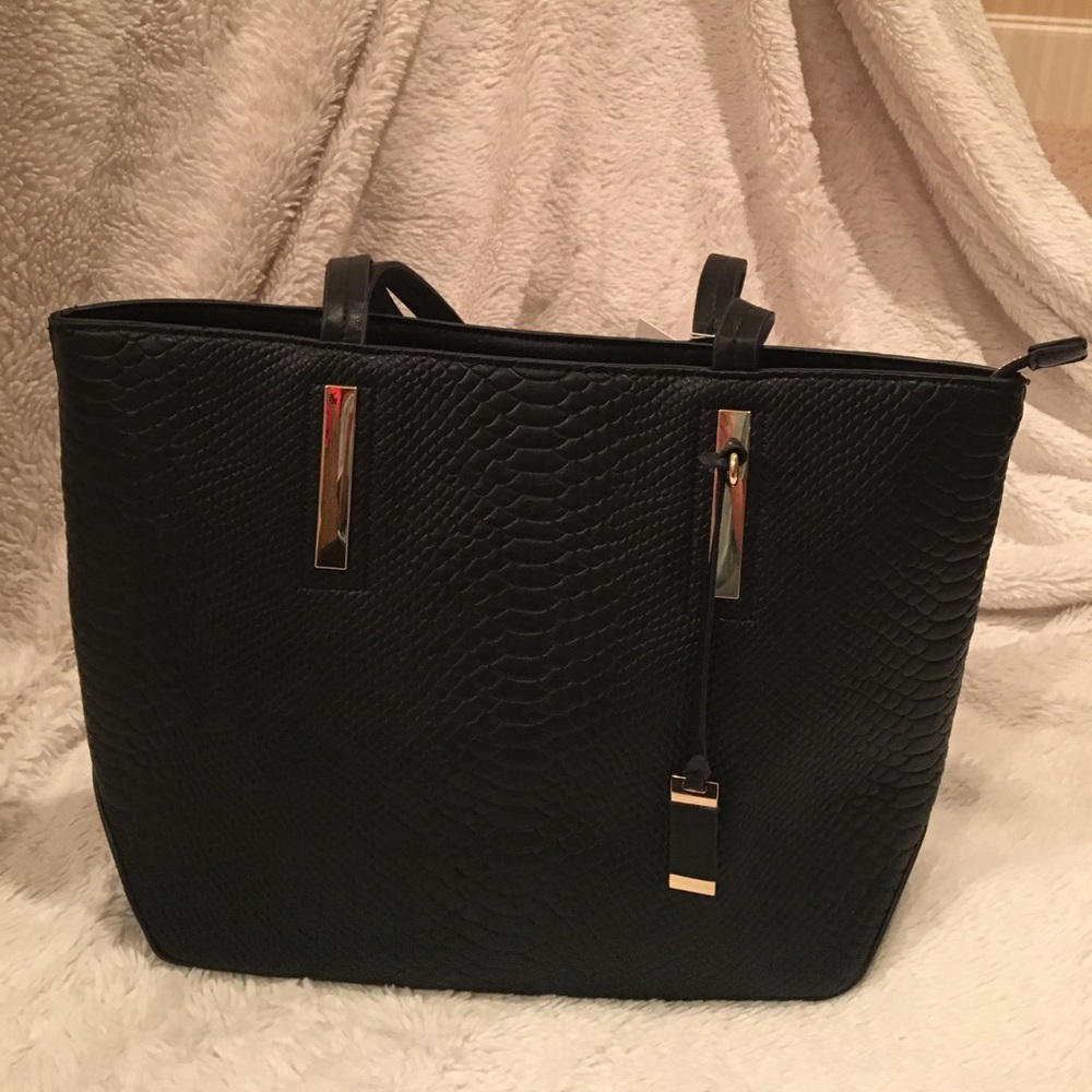 Faux Snake Skin Tote