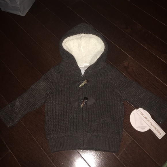 NWT Koala Kids Baby Boys Brown Toggle Sweater - Picture 2 of 4