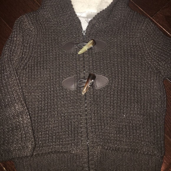 NWT Koala Kids Baby Boys Brown Toggle Sweater - Picture 3 of 4