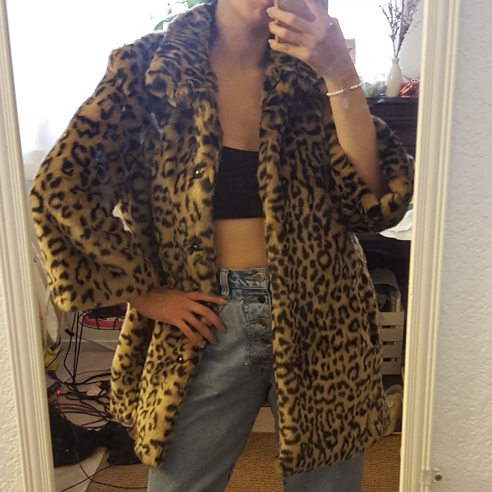 Cheetah Print Faux Fur Jacket