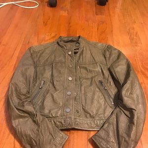 BCBG Maxazria crop leather jacket  size S