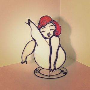 Stain glass, hand made, sexy ballerinas.