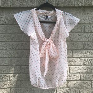 Semi sheer polkadot blouse