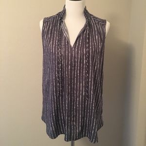 LOFT Slate Blue and White Tank - Sz M