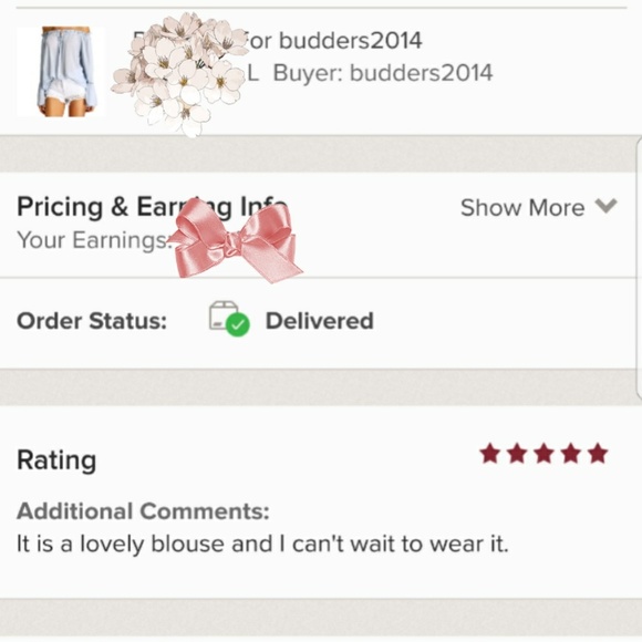 New light BLUE Bell Sleeve Peasant Top - Picture 6 of 6