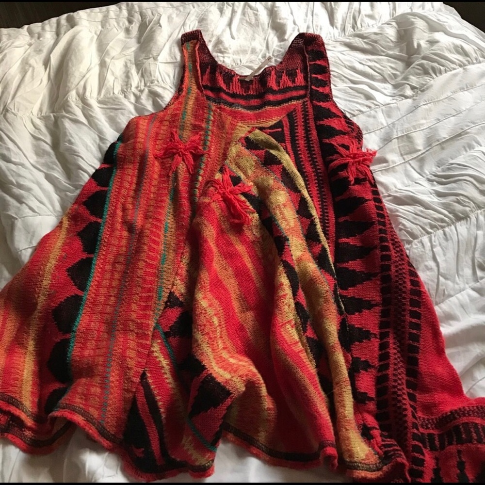 Free people colorful crocheted top