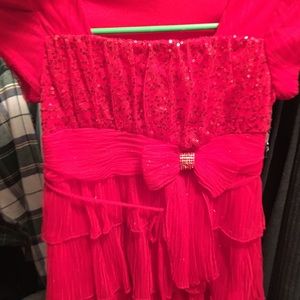 Girls red party dress, size 10