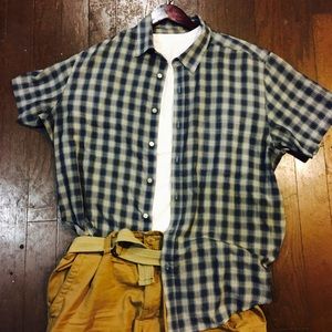 Singing The Blues -  Men's XL Plaid Short Sleeve