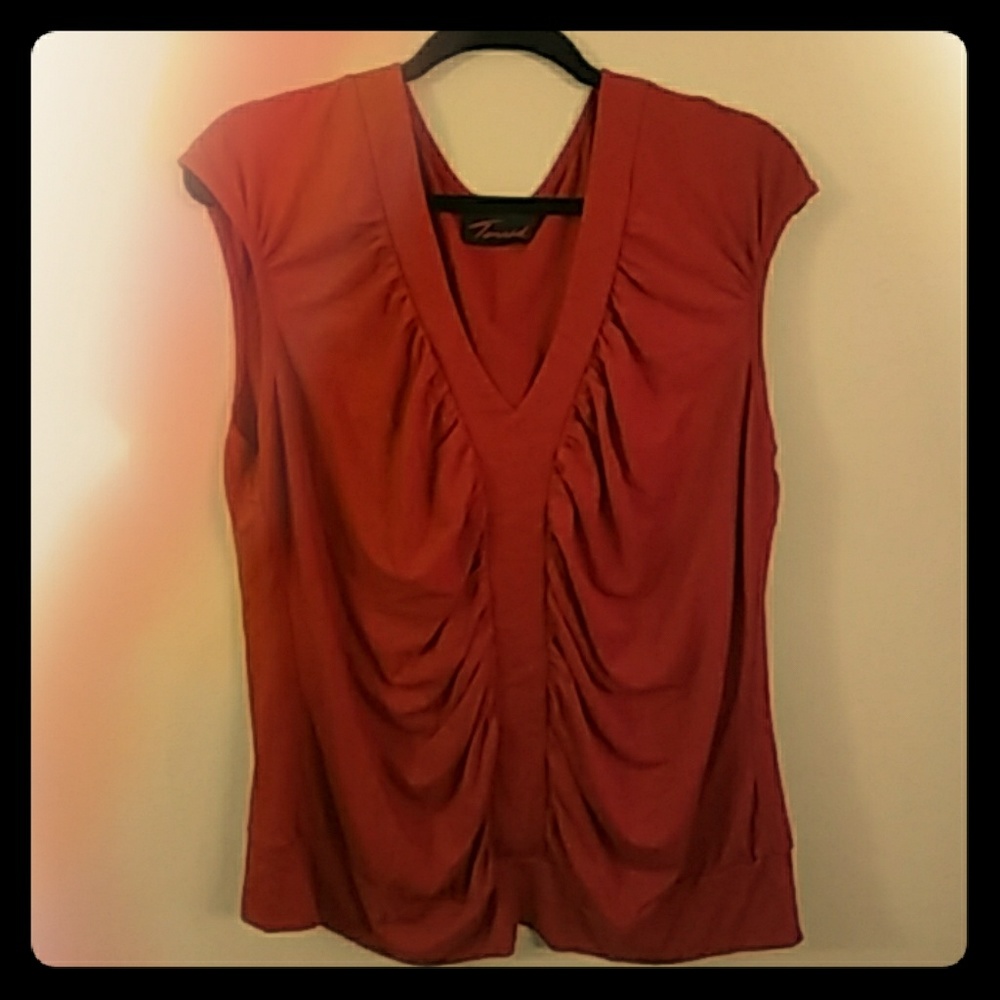 Torrid Deep Red Scrunchy Sleveless Shirt
