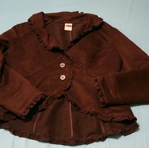 Ruffled Chocolate blazer