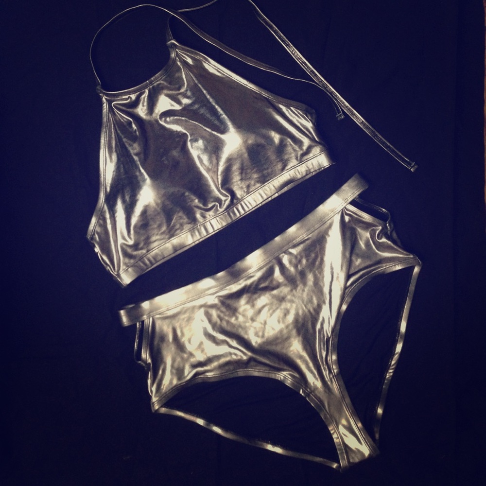 Metallic Two-piece Swimsuit! NWOT