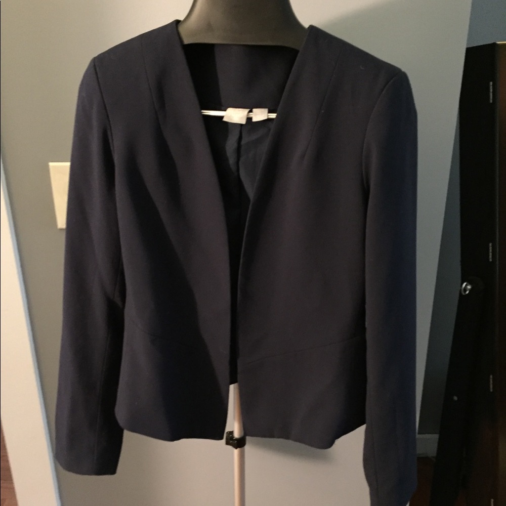 Navy open front blazer