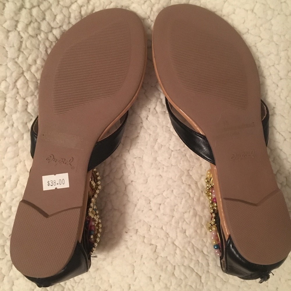 Black Beaded Sandals - Picture 4 of 4