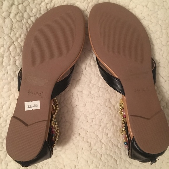 Black Beaded Sandals - Picture 4 of 4