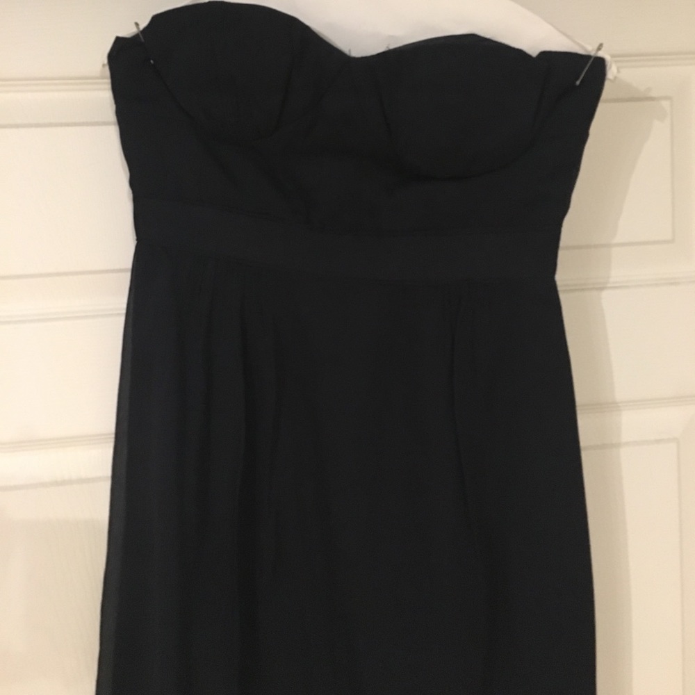 Strapless J Crew Chiffon bridesmaids dress