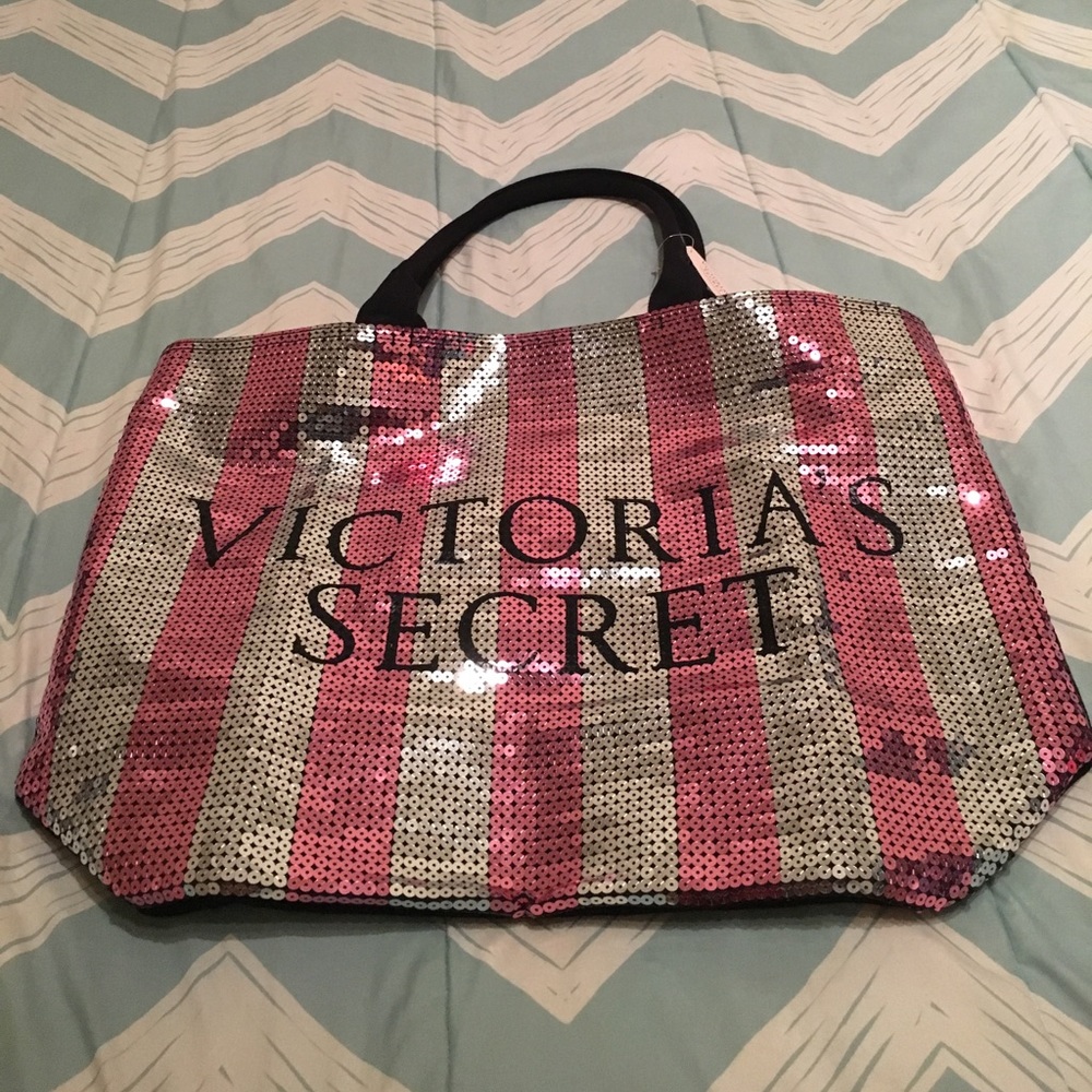 Victoria's Secret sequin tote bag
