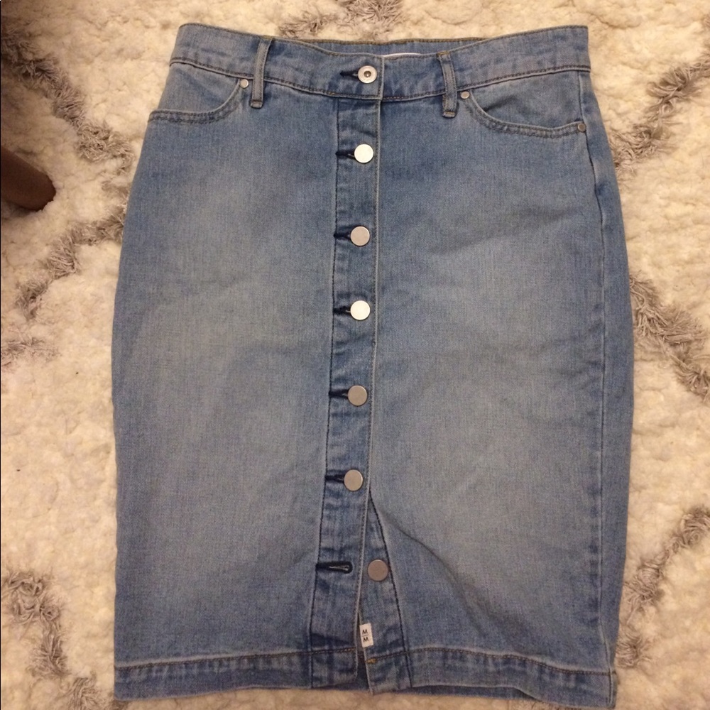 Button down jean skirt