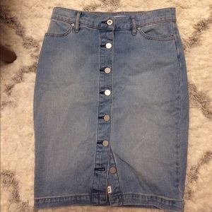 Button down jean skirt