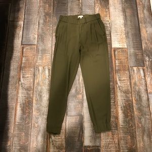 Never worn olive green silky jogger pants