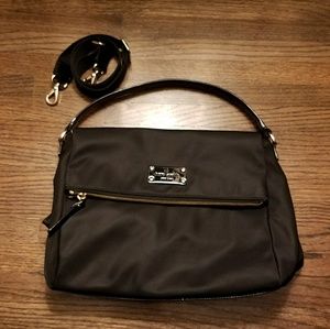 Kate Spade Black Nylon and Gold Crossbody Satchel