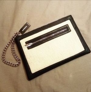 NWT Express Faux Shearling Leather Chain Clutch